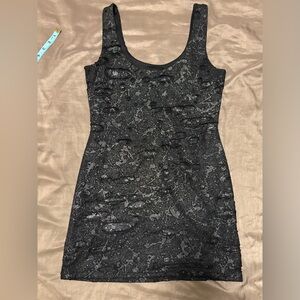 Eclipse Black Textured Mini Dress